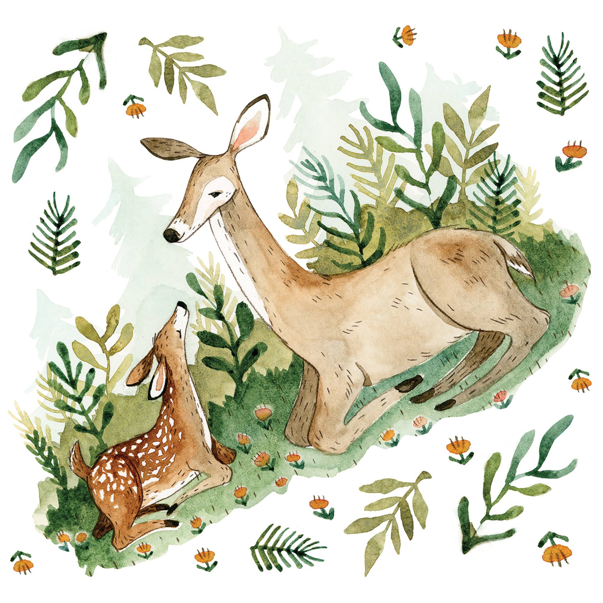 RoomMates Mama & Baby Woodland Deer Peel & Stick Giant Wall Decal Set